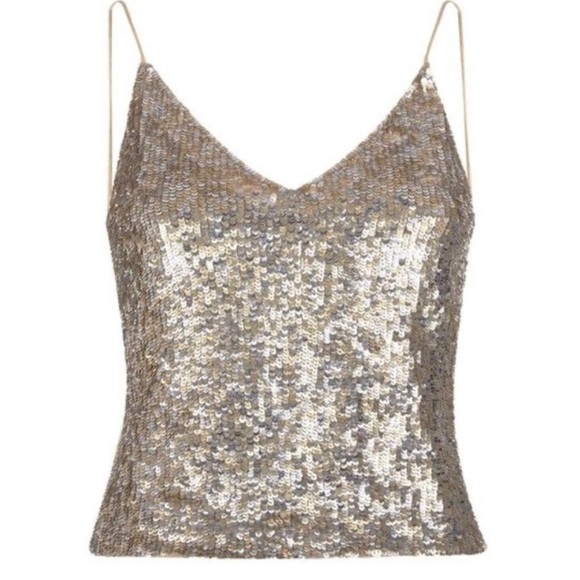 Alice + Olivia Gold Sequin Camisole Top - Picture 4 of 8